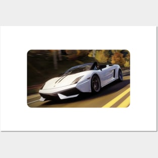 Gallardo Spyder Cartoon Drawing Action Print Posters and Art